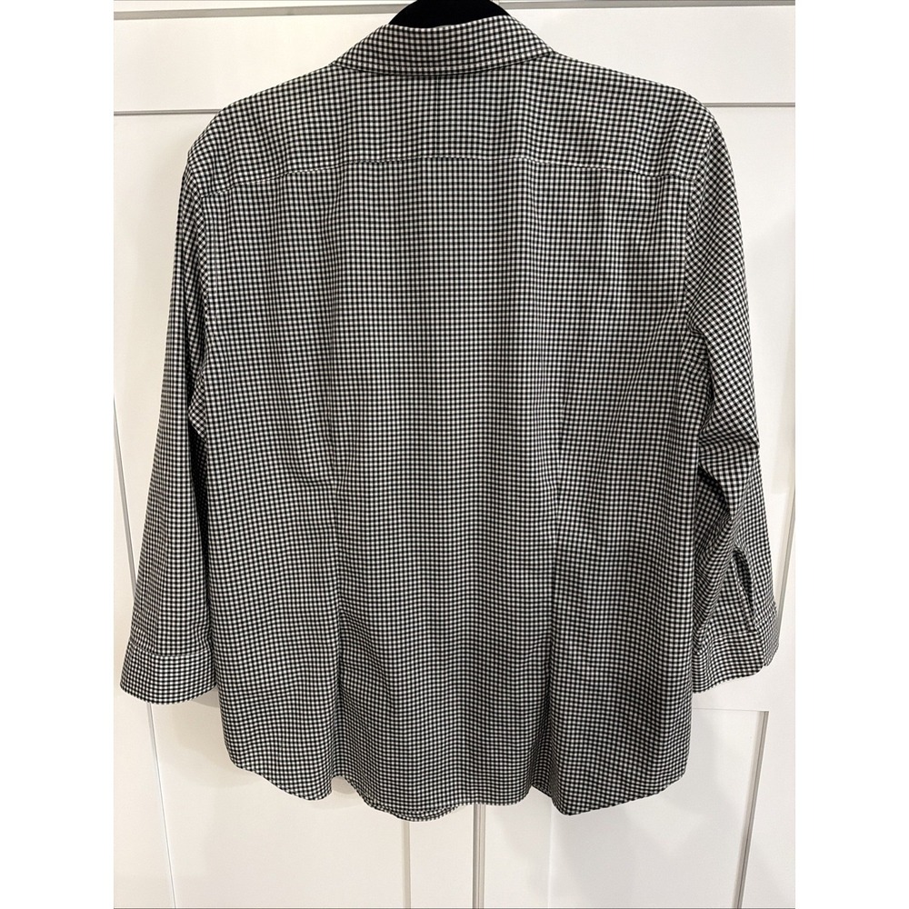 Lauren Ralph Lauren Non-Iron Gingham Button-Down Shirt | Black & White | Size XL - Picture 2 of 9